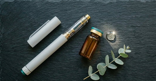 NAD+ injection pen with safety information for therapy side effects